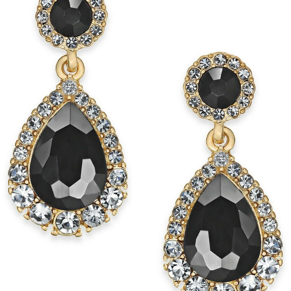 Charter Club NWT 1-1/4" Gold-Tone Crystal & Stone